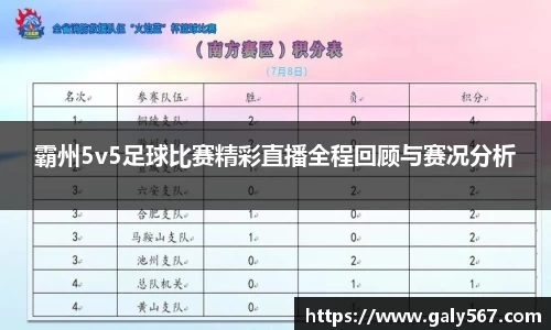 霸州5v5足球比赛精彩直播全程回顾与赛况分析