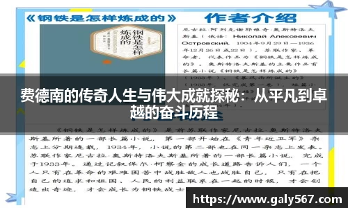 费德南的传奇人生与伟大成就探秘：从平凡到卓越的奋斗历程